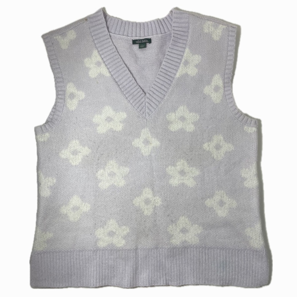 Floral V-Neck Sweater Vest